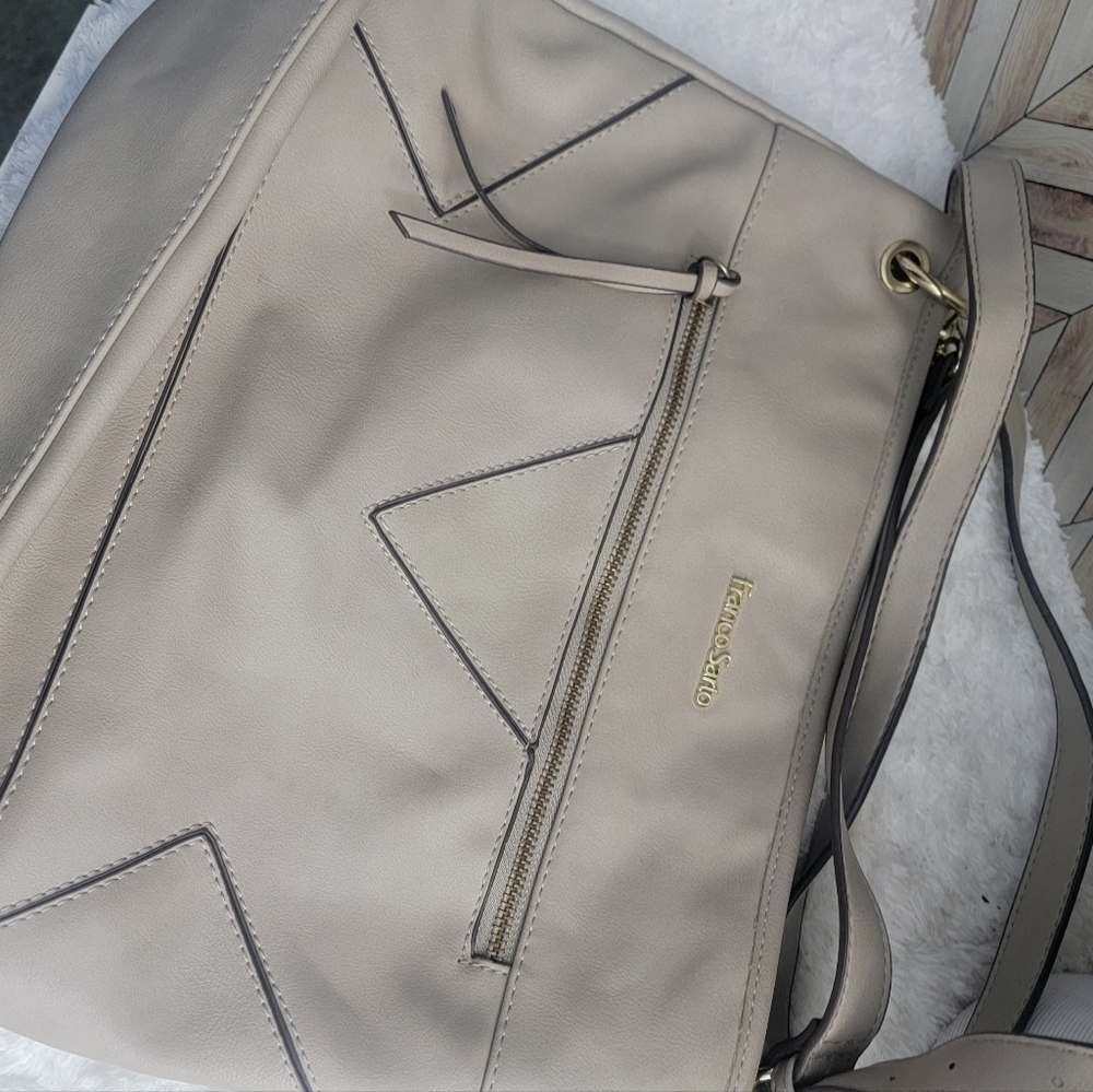 FrancoSarto Large tan  Crossbody / Shoulder Bag with UNIQUE style - Picture 6 of 11